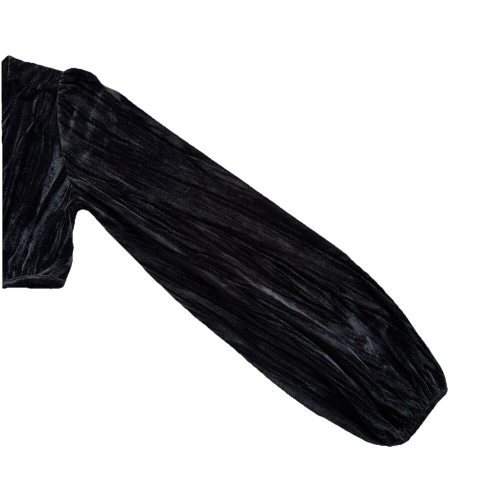 Urban Outfitters Florentina Wrap Top Small Black Velvet Whimsygoth Fairy Grunge - Picture 7 of 11